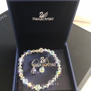 Swarovski necklace and earrings